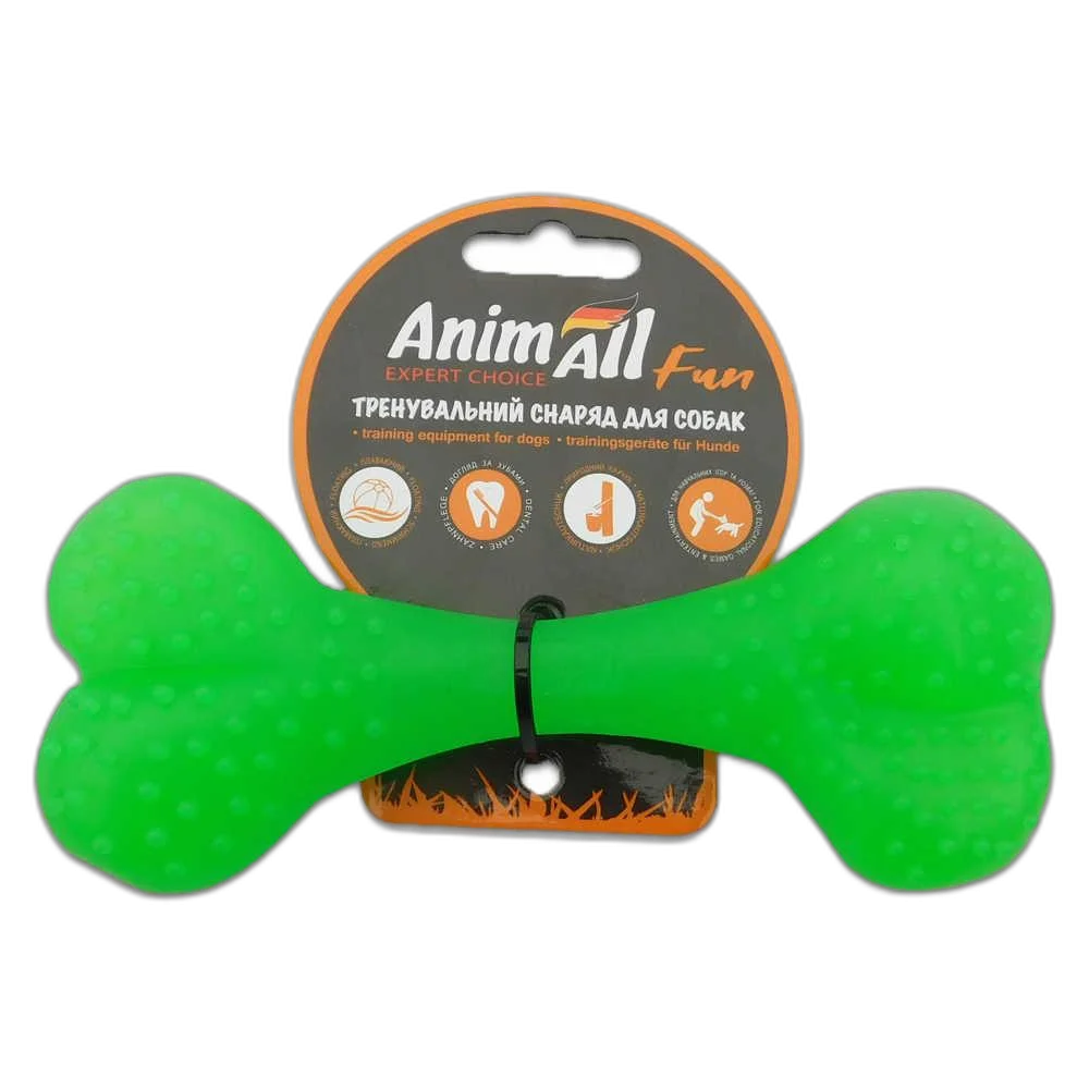 Іграшка AnimAll Fun кістка, зелена, 15 см