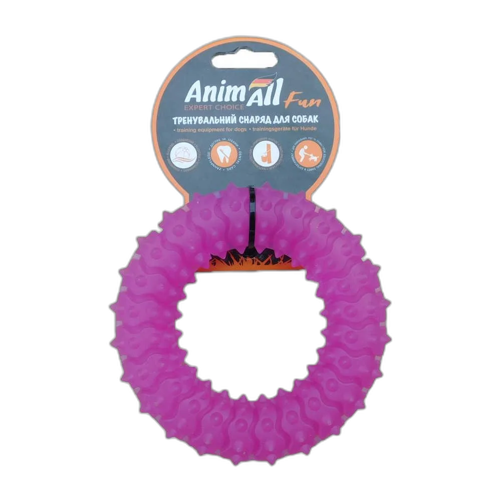 Іграшка AnimAll Fun кільце з шипами, фіолетове, 12 см