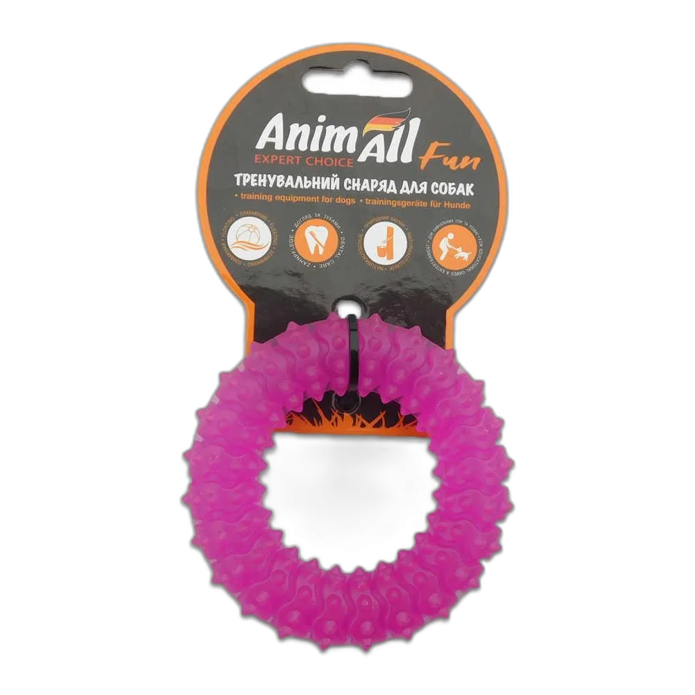 Toy AnimAll Fun ring with spikes, purple, 9 cm