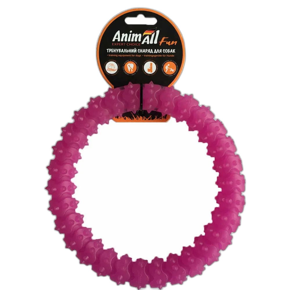Toy AnimAll Fun ring with spikes, purple, 20 cm