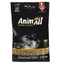 Деревний наповнювач AnimAll без аромату, для котів, 5 кг + 300 г у подарунок