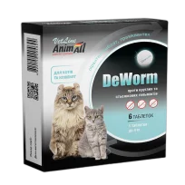 Антигельмінтний препарат AnimAll VetLine DeWorm для кішок і кошенят, таблетка
