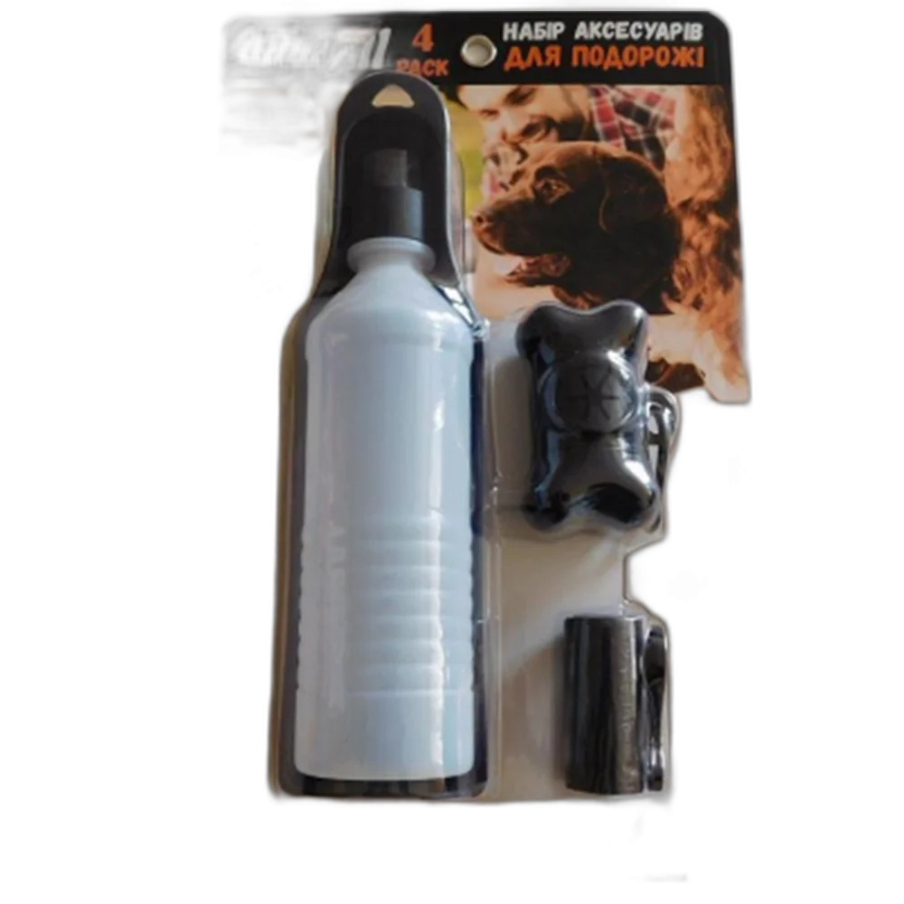 Прогулянковий набір 3-в-1 AnimAll для собак, колір чорний, 400 мл