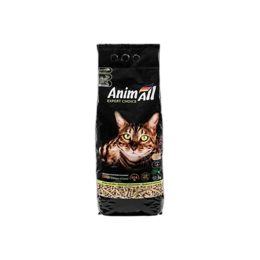Деревний наповнювач AnimAll для котів, 3 кг