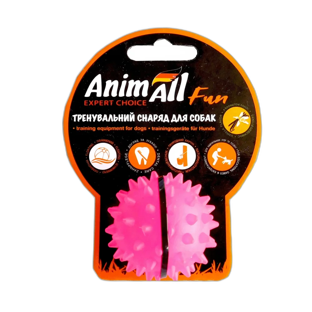 Іграшка AnimAll Fun мʼяч каштан для собак, 5 см, коралова