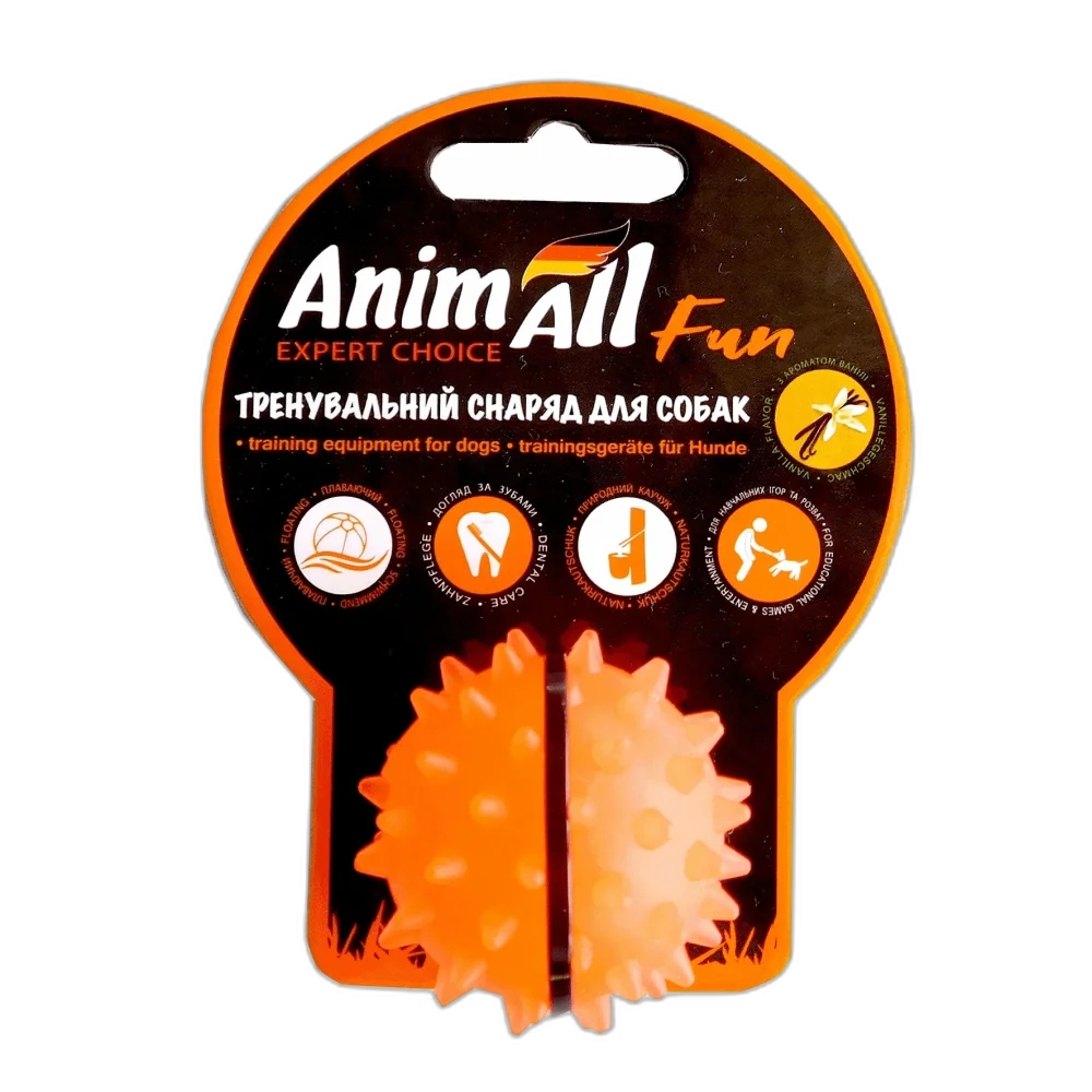 Іграшка AnimAll Fun мʼяч каштан для собак, 5 см, помаранчева