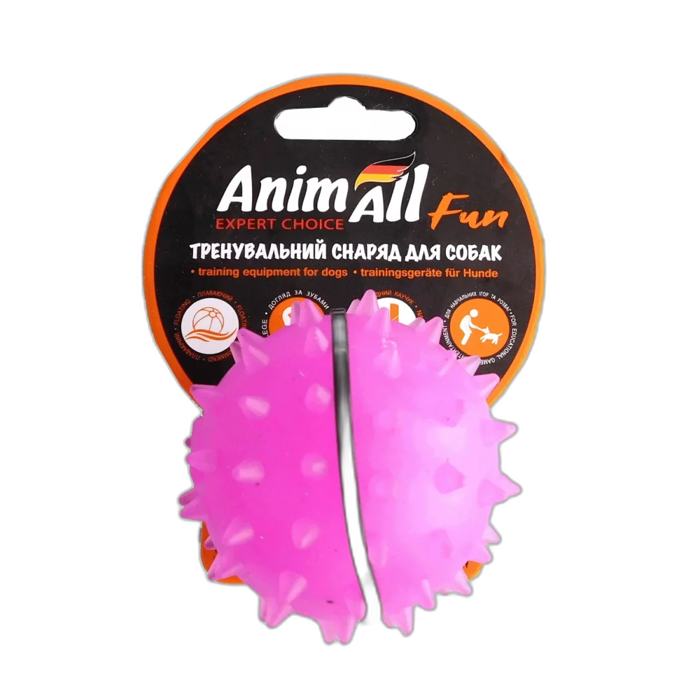 Іграшка AnimAll Fun мʼяч каштан для собак, 7 см, фіолетова