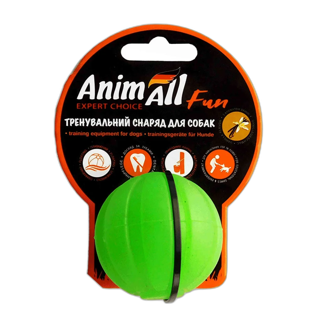 Іграшка AnimAll Fun тренувальний мʼяч для собак, 5 см, зелена