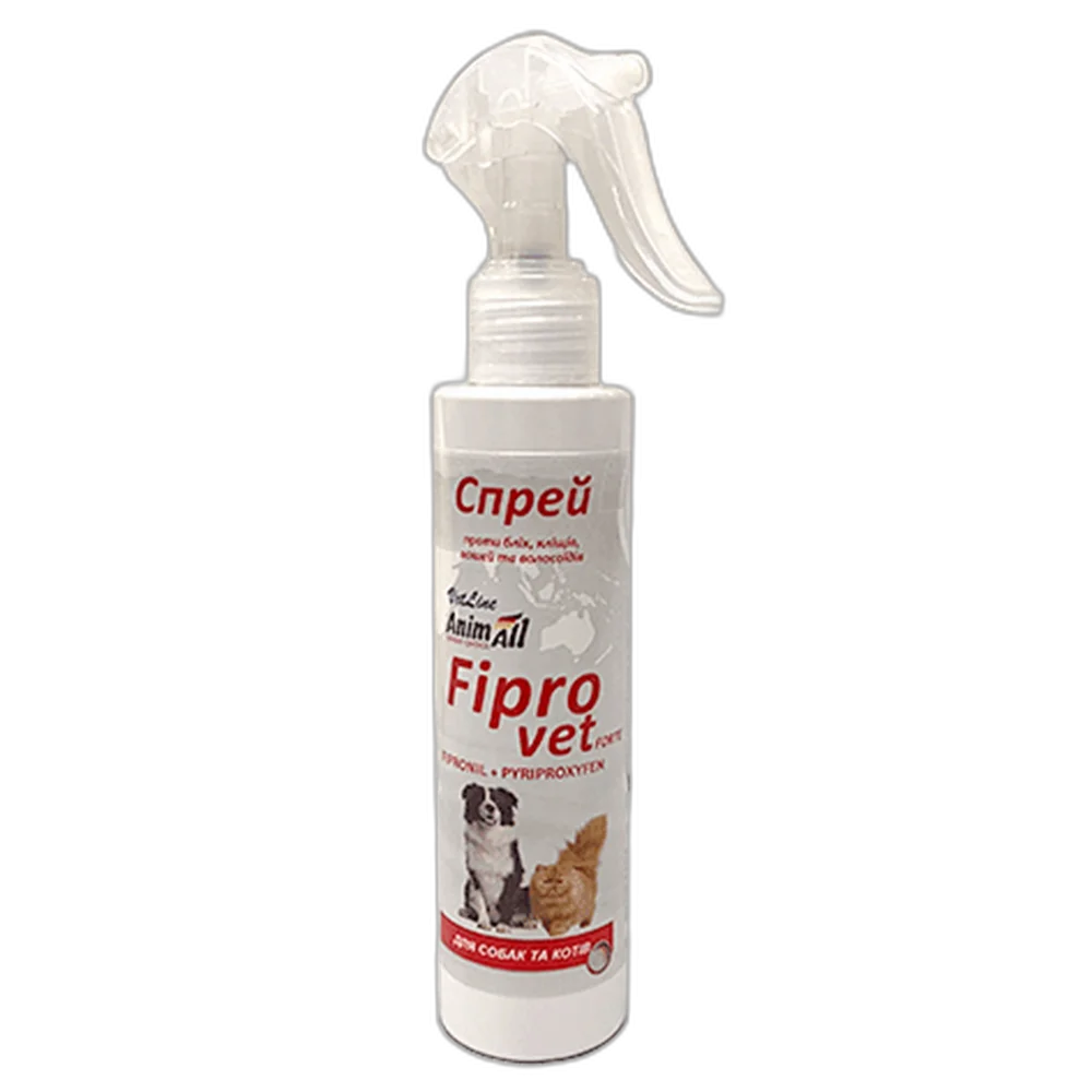 Протипаразитарний спрей AnimAll VetLine Фіпровет Форте, для котів та собак, 150 мл