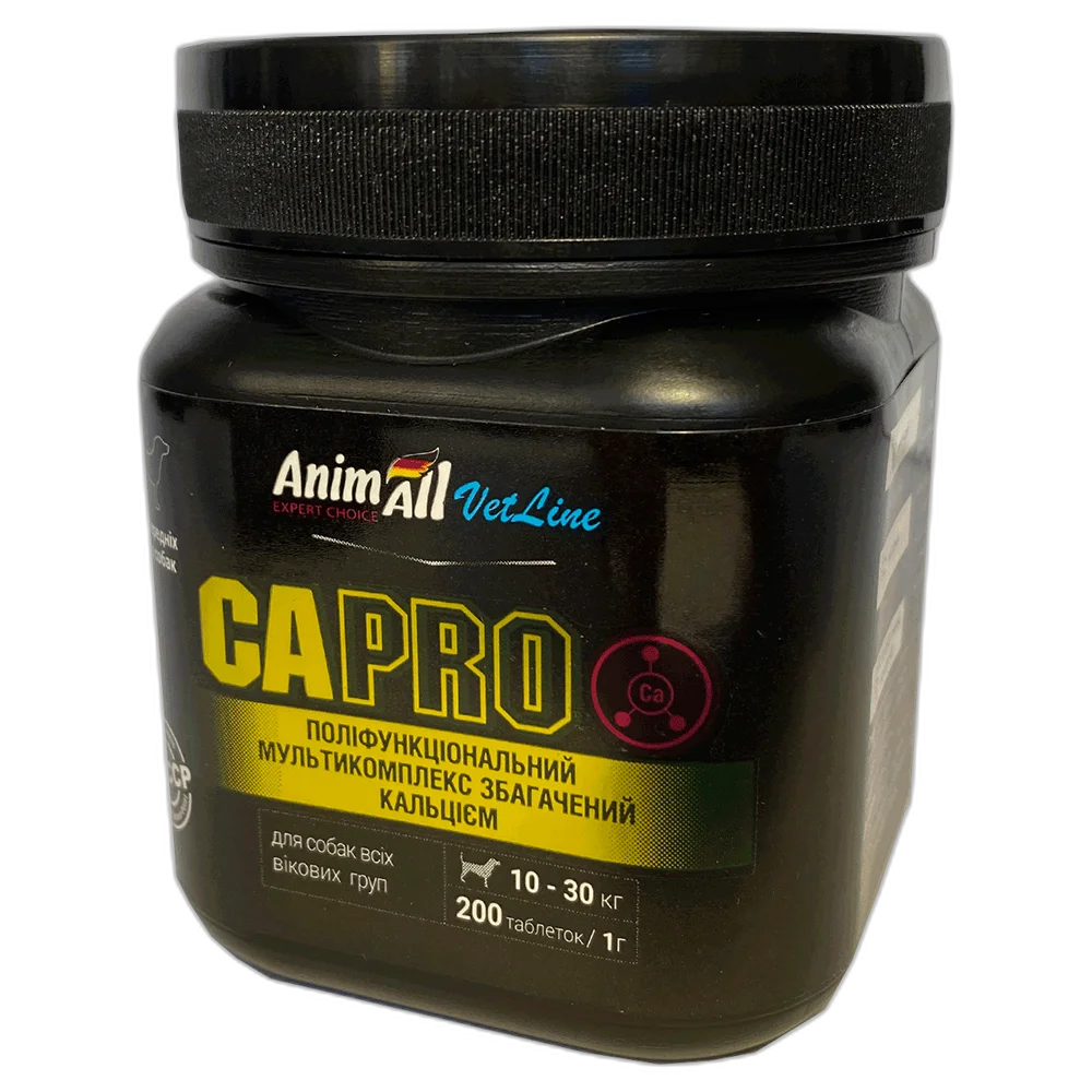 ВітаміниAnimAll VetLine Ca PRO для середніх порід собак 1 г × 200 табл