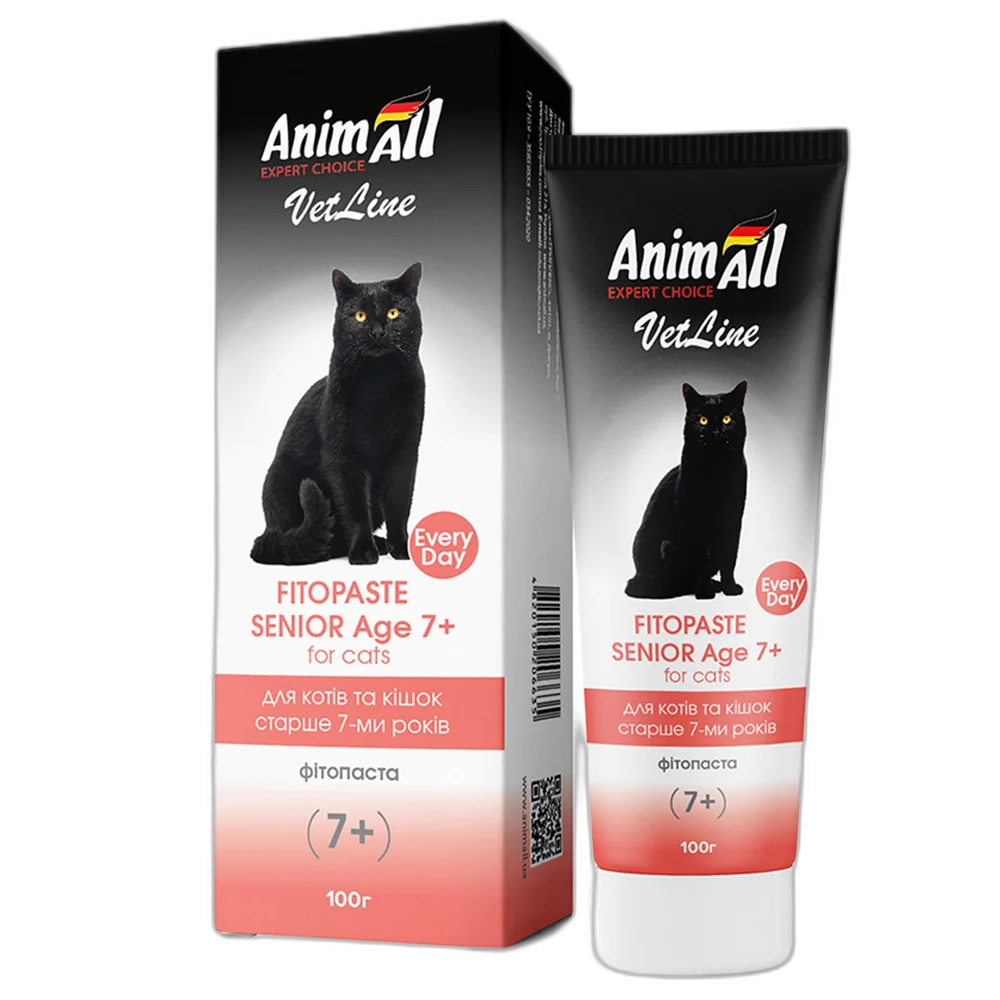 Фітопаста AnimAll VetLine Senior Age 7+ для котів старше 7 років, 100 г