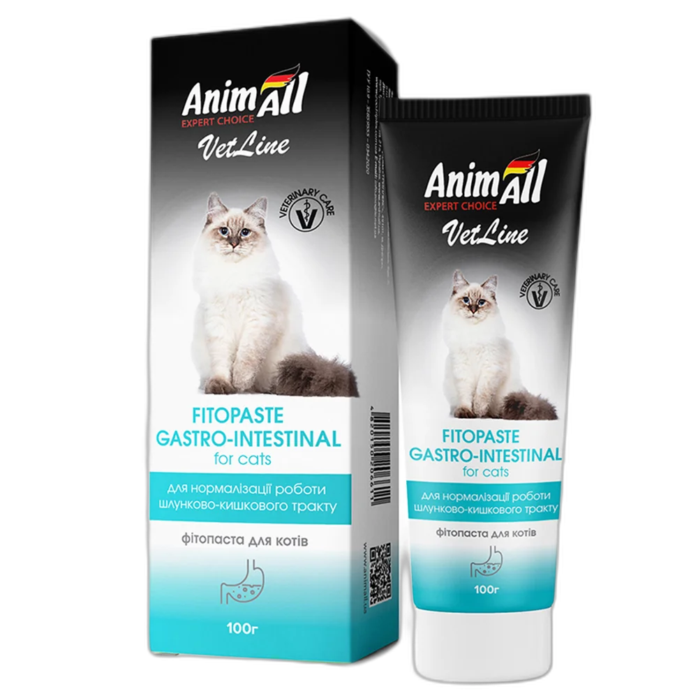 Фітопаста AnimAll VetLine Gastrointestinal для нормалізації роботи шлунково-кишкового тракту у котів, 100 г