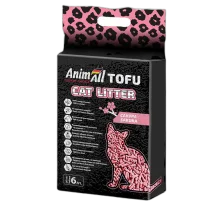 Соєвий наповнювач AnimAll Tofu Saсura з ароматом сакури, для котів, 6 літрів (2,6 кг)