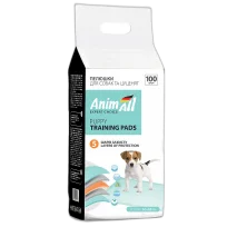 Пелюшки AnimAll Puppy Training Pads для собак та цуценят, 60×45 см, 100 штук