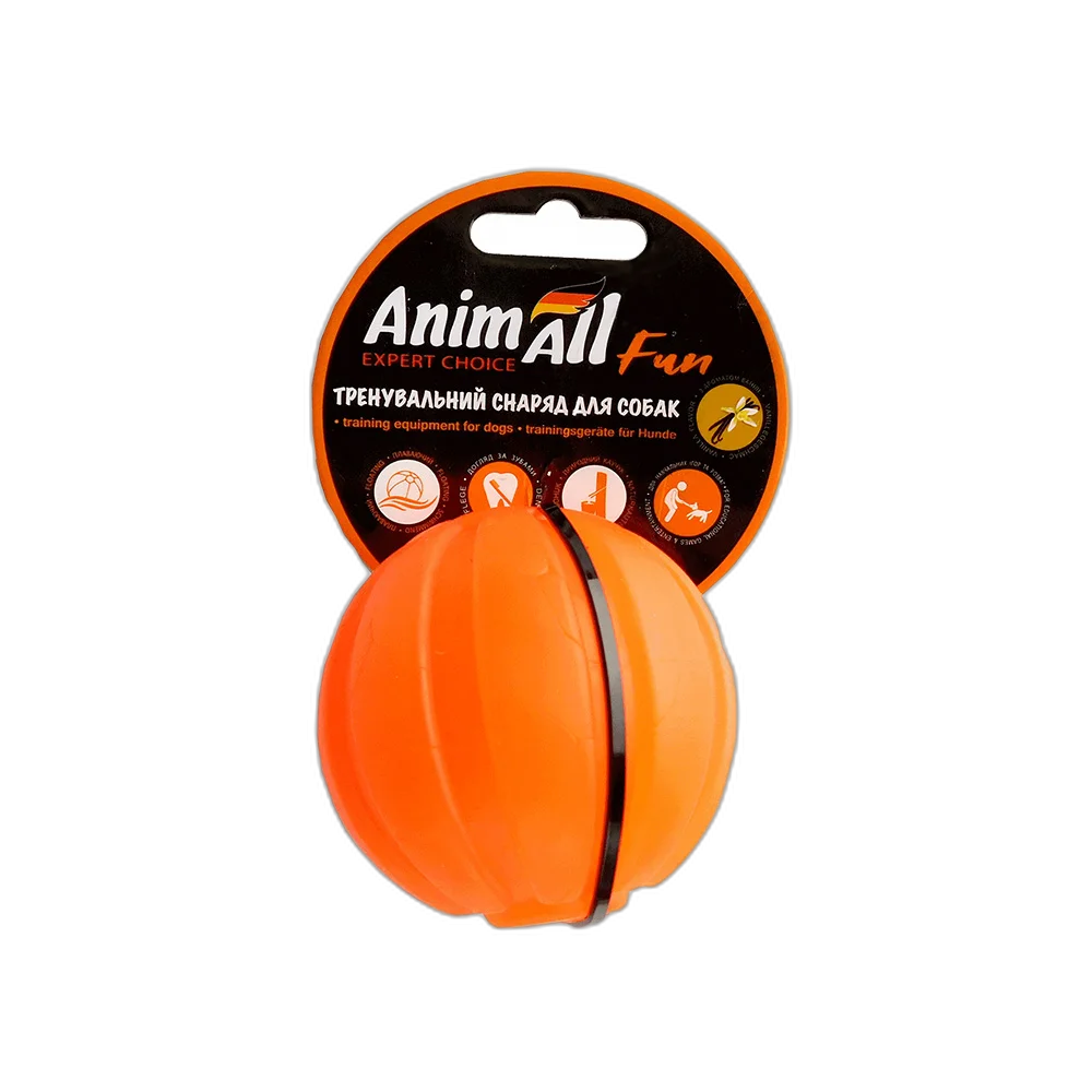 Іграшка AnimAll Fun тренувальний мʼяч для собак, 5 см, помаранчева