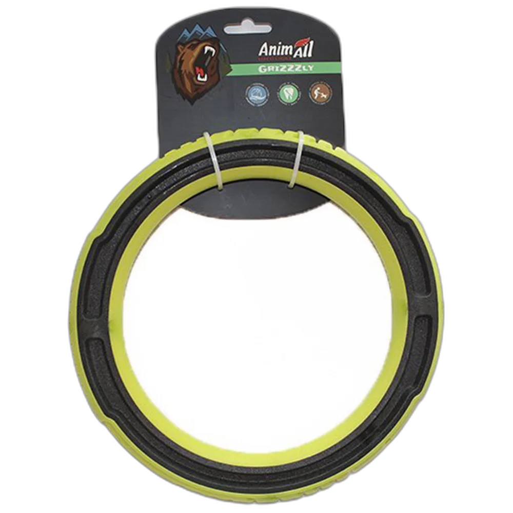 Іграшка AnimAll GrizZzly для собак, супер-кільце, зелене, 24 см