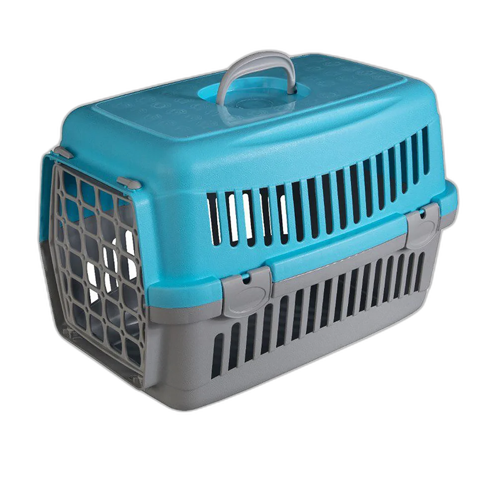 Переноска AnimAll CNR-102 для котів і собак, сіро-блакитна, 48.5×32.5×32.5 см