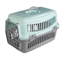 Переноска AnimAll CNR-102 для котів і собак, сіро-мʼятна, 48.5×32.5×32.5 см