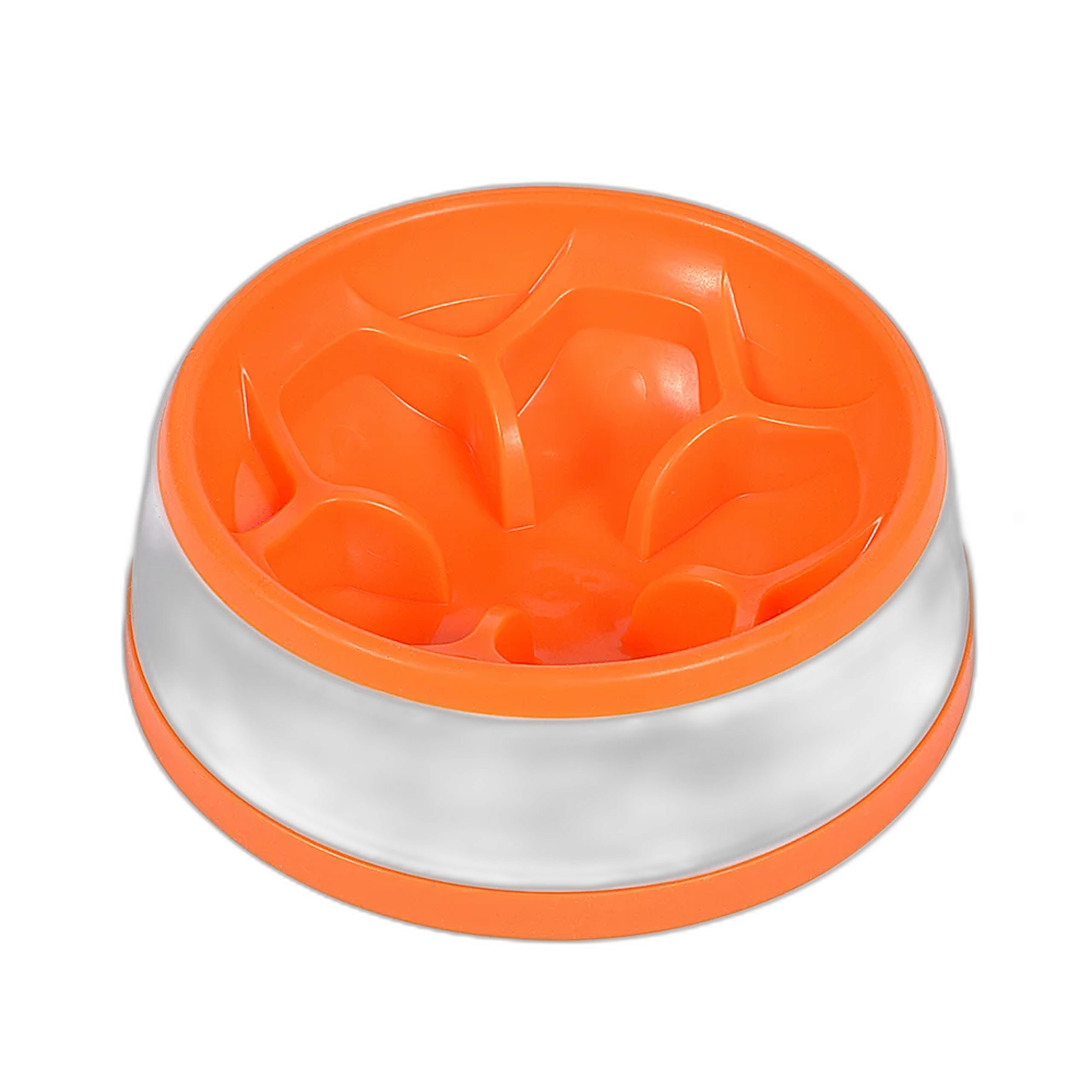 Миска-квітка AnimAll для повільного годування, кругла, 300 мл, помаранчево-біла