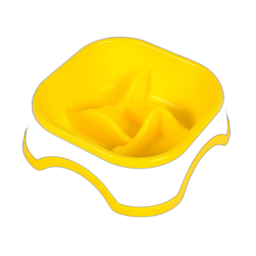 Миска-квітка AnimAll для повільного годування, квадратна, 400 мл, жовта