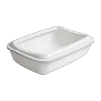 Туалет під наповнювач AnimAll для котів, з лопаткою, білий, 50×37×13.5 см