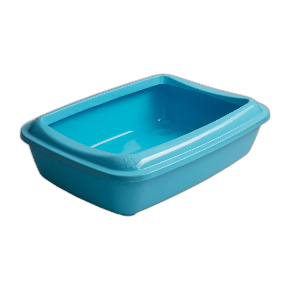 Туалет під наповнювач AnimAll для котів, з лопаткою, блакитний, 50×37×13.5 см