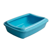 Туалет під наповнювач AnimAll для котів, з лопаткою, блакитний, 50×37×13.5 см