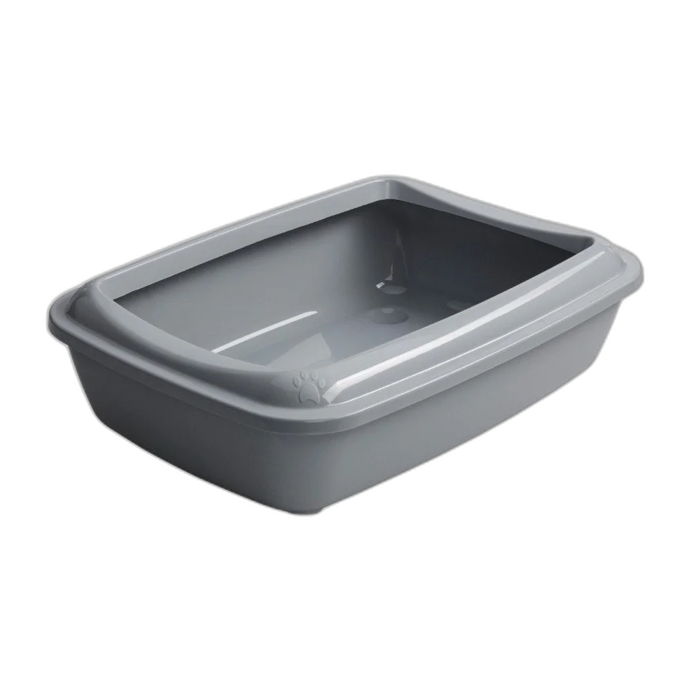 Туалет під наповнювач AnimAll для котів, з лопаткою, сірий, 50×37×13.5 см