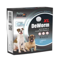 Таблетки AnimAll VetLine DeWorm XL антигельмінтний препарат для великих собак, 5 табл
