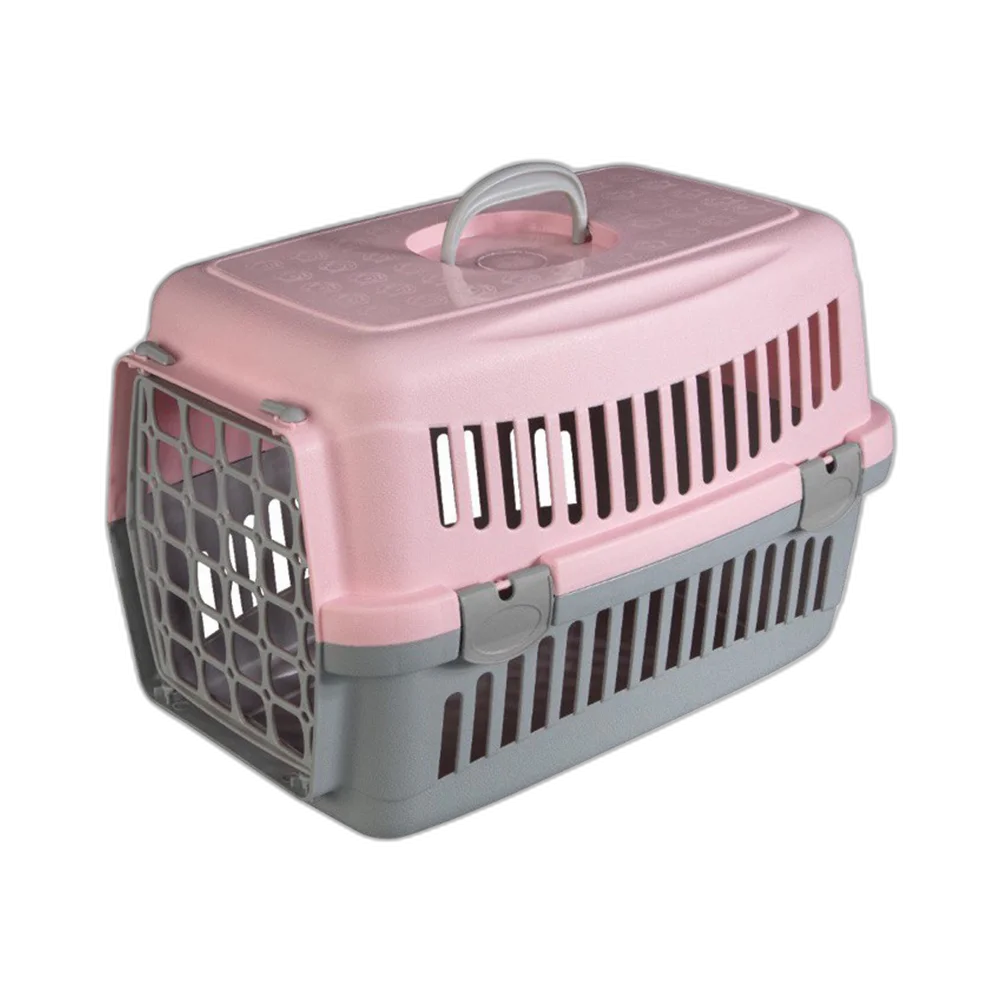 Переноска AnimAll CNR-102 для котів і собак, сіро-рожева, 48.5×32.5×32.5 см