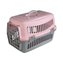 Переноска AnimAll CNR-102 для котів і собак, сіро-рожева, 48.5×32.5×32.5 см