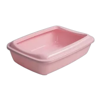 Туалет під наповнювач AnimAll для котів, з лопаткою, рожевий, 50×37×13.5 см