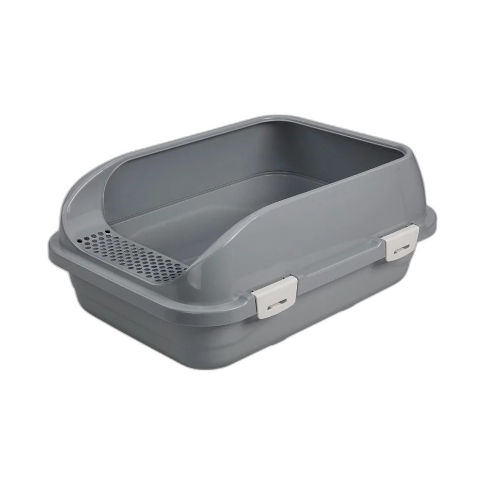 Туалет AnimAll для котів, під наповнювач, з лопаткою, 58×42×24 см, сірий