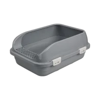 Туалет AnimAll для котів, під наповнювач, з лопаткою, 58×42×24 см, сірий