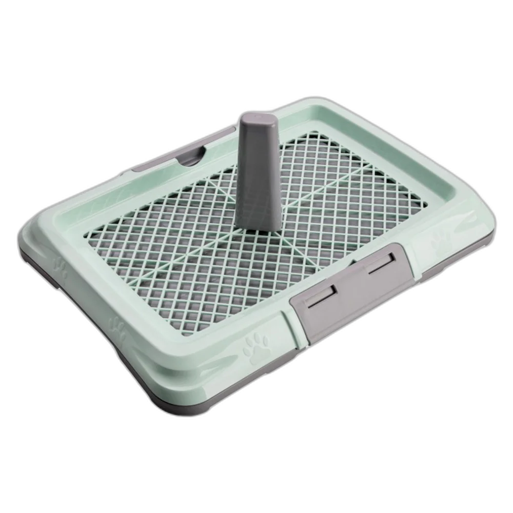 Туалет AnimAll для собак, під пелюшку, з сіткою, стовпчиком для пса, розмір L, 62×46×5 см, мʼятний