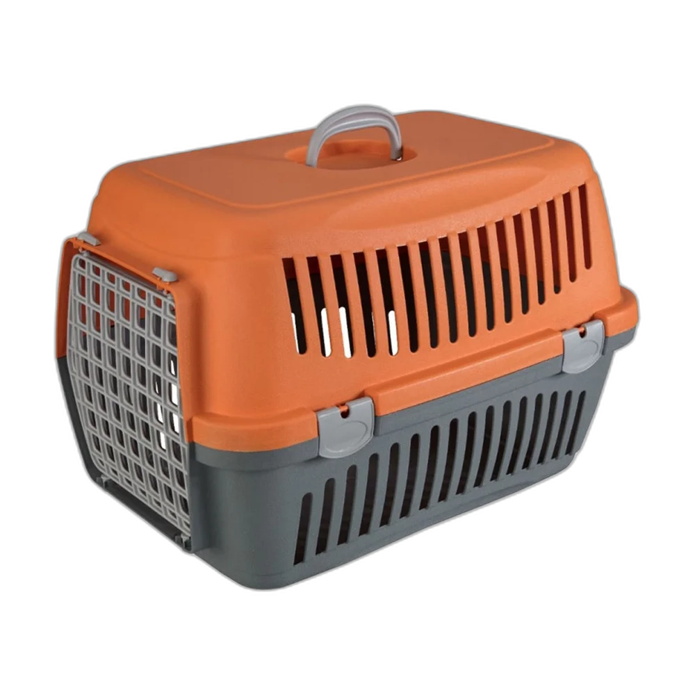 Переноска AnimAll CNR-134 для кішок і собак, сіро-ромаранчева, 58×42×42 см