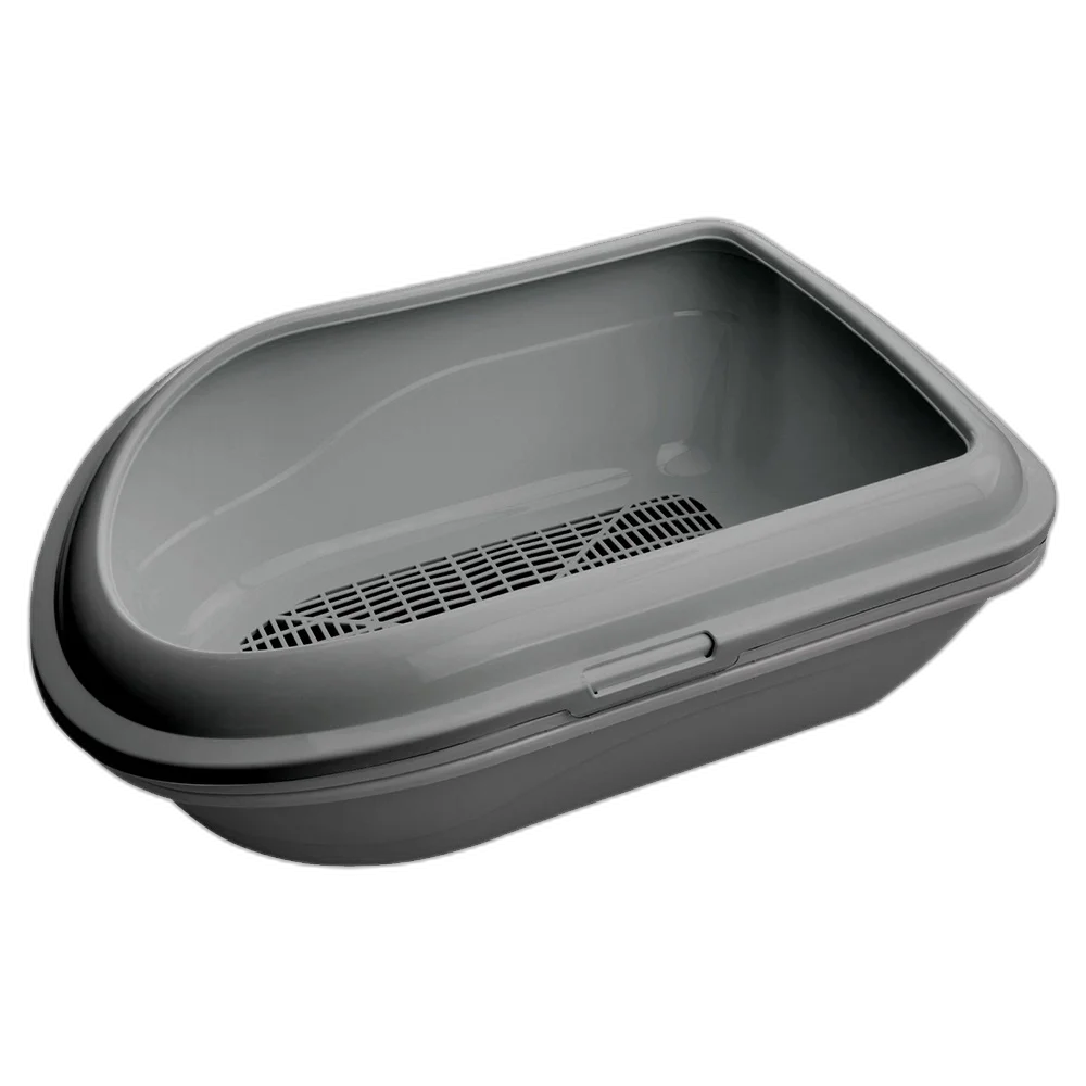 Туалет AnimAll CNR-130 для котів, під наповнювач, з сіткою, сірий, 57×39×23 см