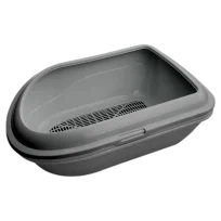 Туалет AnimAll CNR-130 для котів, під наповнювач, з сіткою, сірий, 57×39×23 см