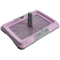 Туалет AnimAll для собак, під пелюшку, з сіткою, стовпчиком для пса, розмір L, 62×46×5 см, фіолетовий