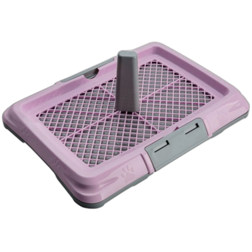 Туалет AnimAll для собак, під пелюшку, з сіткою, стовпчиком для пса, розмір S, 47.5×35,5×5 cм, фіолетовий