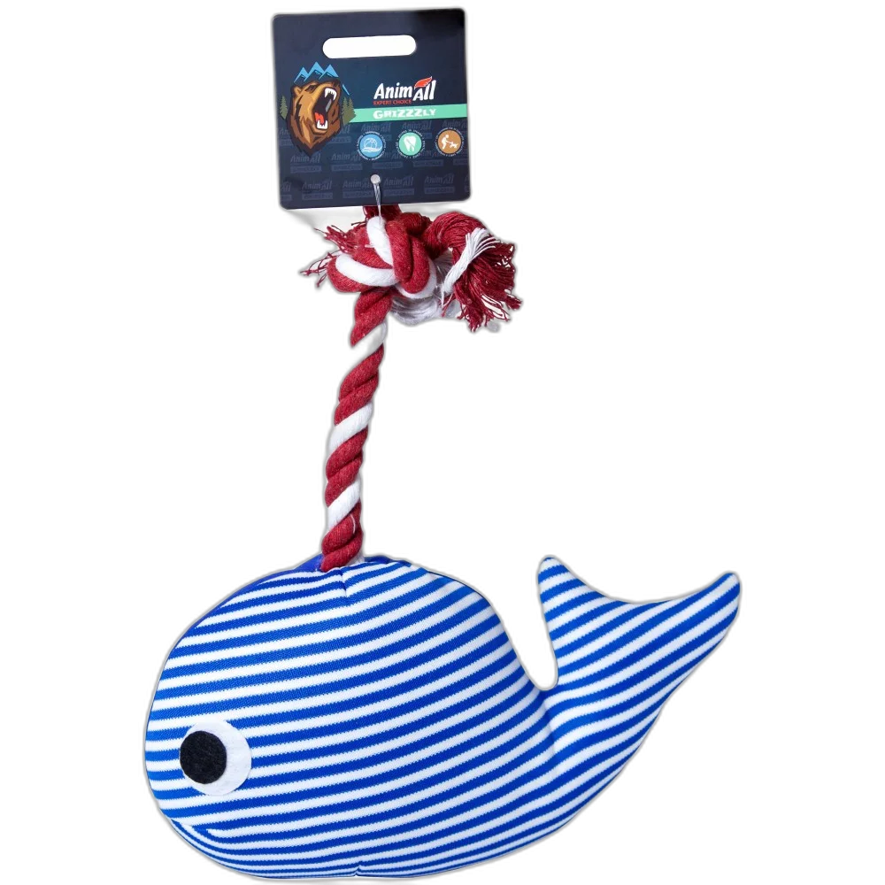 Мʼяка іграшка AnimAll GrizZzly Кит, для собак, з пищалкою, 23×25×8 см