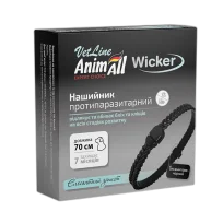 Нашийник AnimAll VetLine Wicker для котів та собак, протипаразитарний, оксамитово-чорний, 70 см