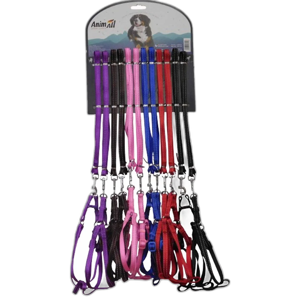 Комплект шлея з повідцем на блістері (12шт) AnimAll HJ_LH206 для собак, 1х120 см