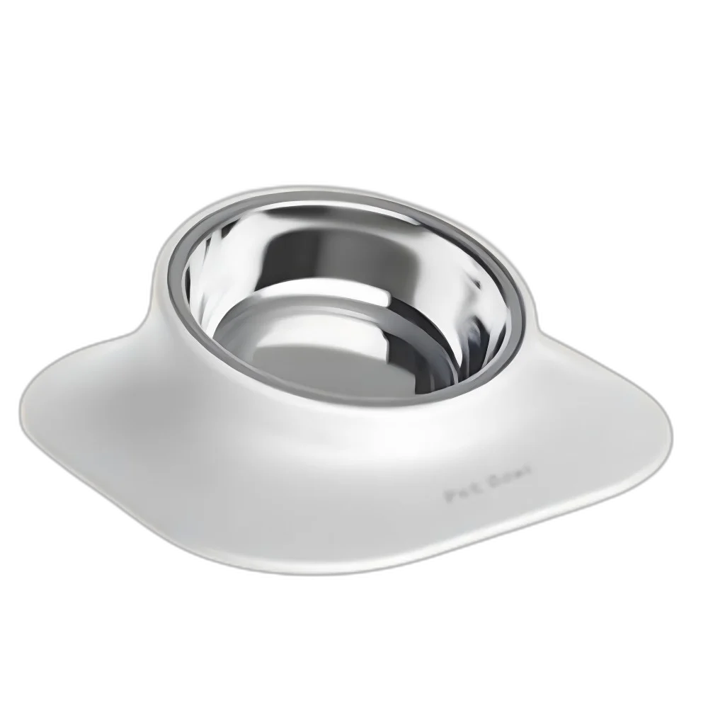 Миска на підставці AnimAll для собак і котів, метал/пластик, 420 мл, біла