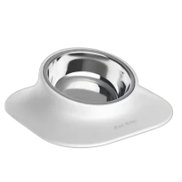 Миска на підставці AnimAll для собак і котів, метал/пластик, 420 мл, біла