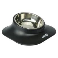 Миска на підставці AnimAll для собак і котів, метал/пластик, 420 мл, чорна