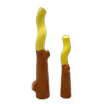 Іграшка AnimAll GrizZzly, гілка двокольорова, жовта/коричнева, L, 32.3×7.1×5.4 см