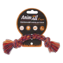Іграшка AnimAll Fun канат-кістка для собак, різнокольорова, 18 см