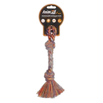 Іграшка AnimAll Fun двійна канат-кістка для собак, різнокольорова, 18 см