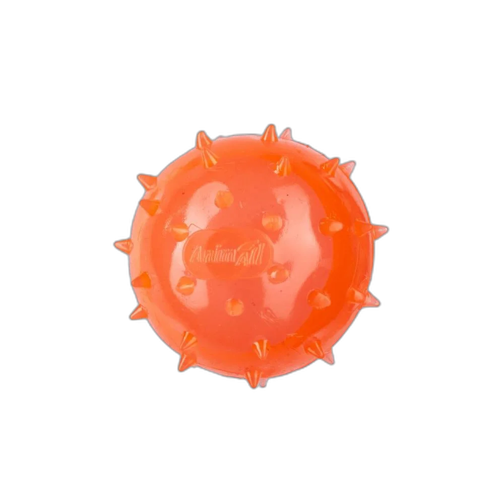 Мʼяч шипований AnimAll Fun з пищалкою для собак, 75 мм, помаранчевий